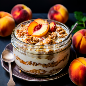 Peach Pie Overnight Oats recipe