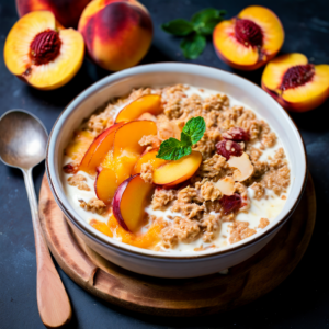 Peach Pie Overnight Oats recipe